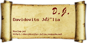 Davidovits Júlia névjegykártya